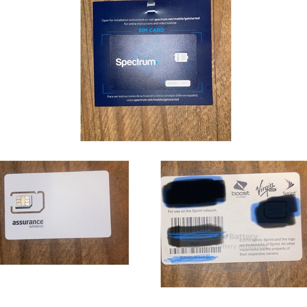 Sim cards from different carriers